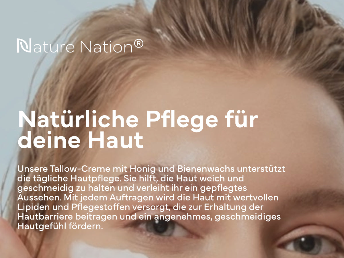2er-Set Tallow Rindertalg Creme Honig - 100% natürliche & unparfümierte Hautpflege