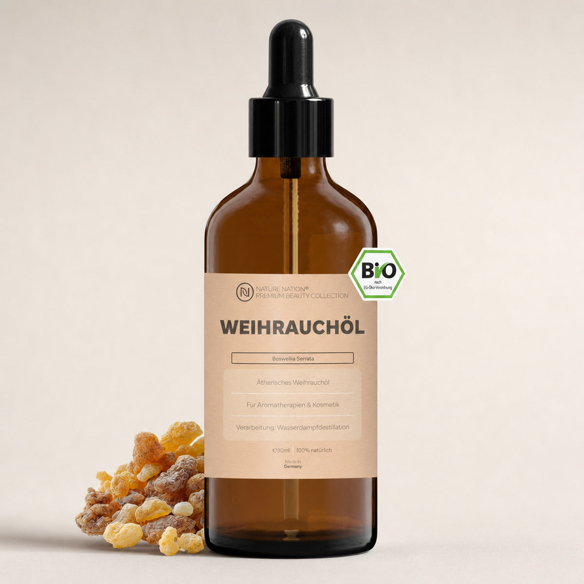 Aetherisches Bio-Weihrauchoel 30ml, Studioaufnahme